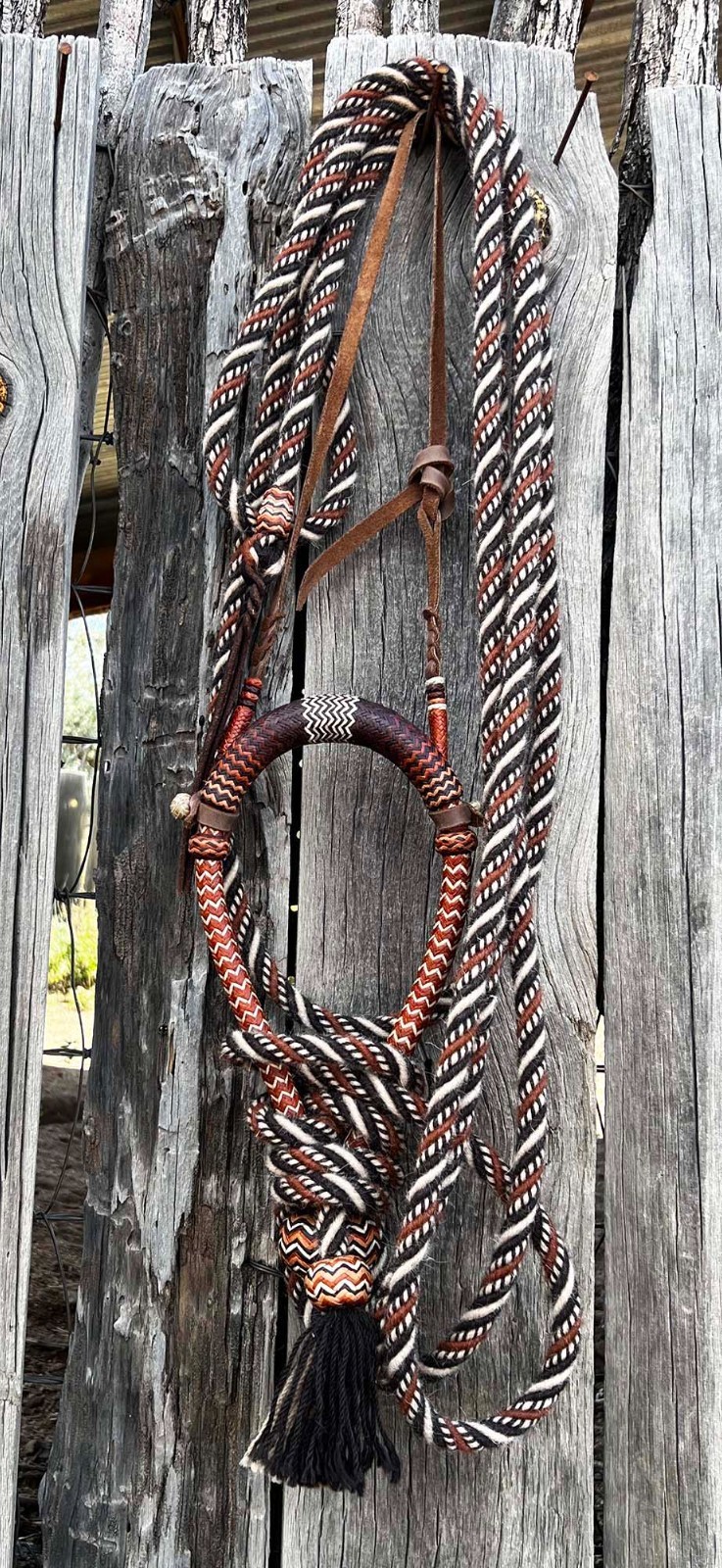 COWBOY VAQUERO 36 X 60 Plait 5/8" KANGAROO HACKAMORE RIG From Jimmy Flores