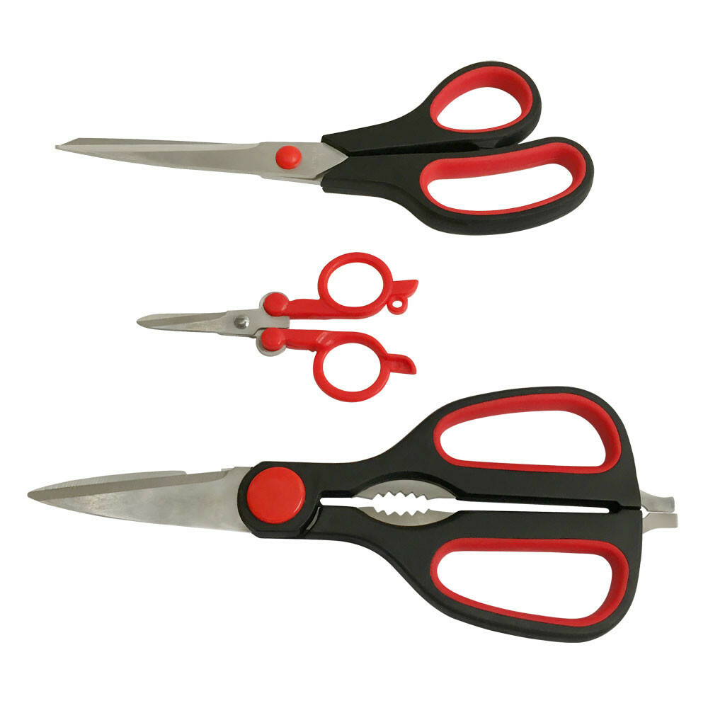 Pack of 3 Assorted Scissors Set Kitchen Scissors Mini Foldable Scissors