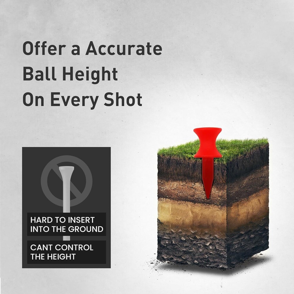 50PCS Step Down Plastic Golf Tees Height Control Reusable & Unbreakable