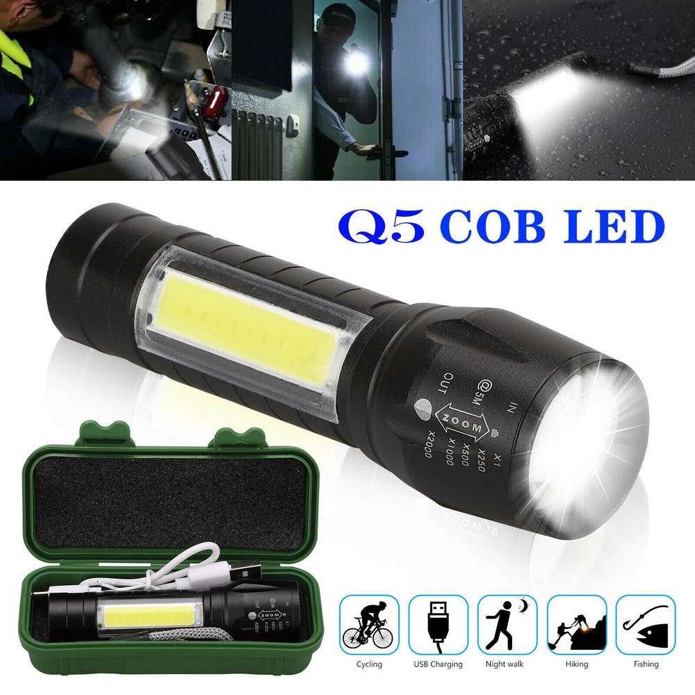 950000000 Lumen Super Bright LED Tactical Flashlight Rechargeable USB Work Light