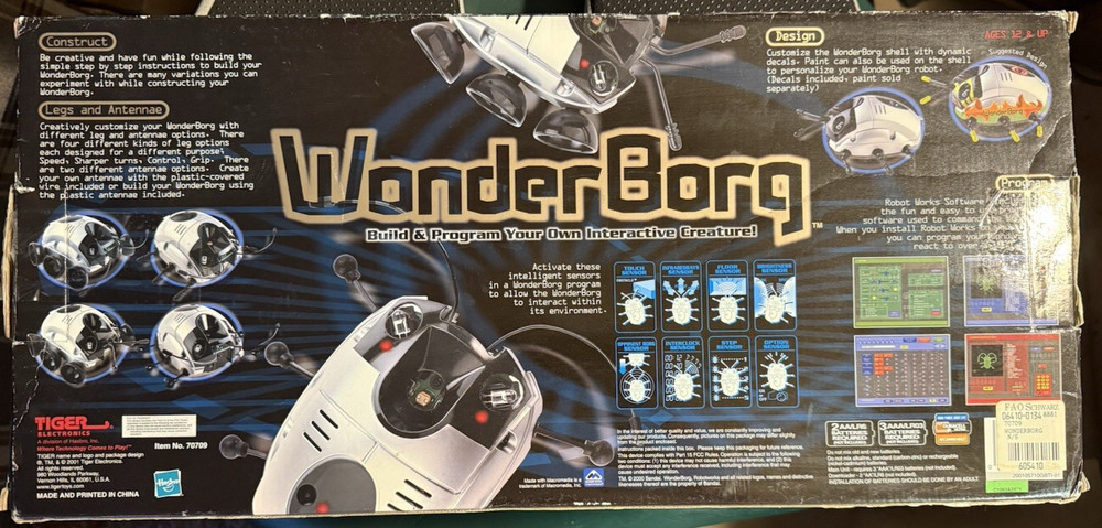 INCOMPLETE * Tiger Electronics WonderBorg Robot Kit 2001 Vtg Programmable Insect