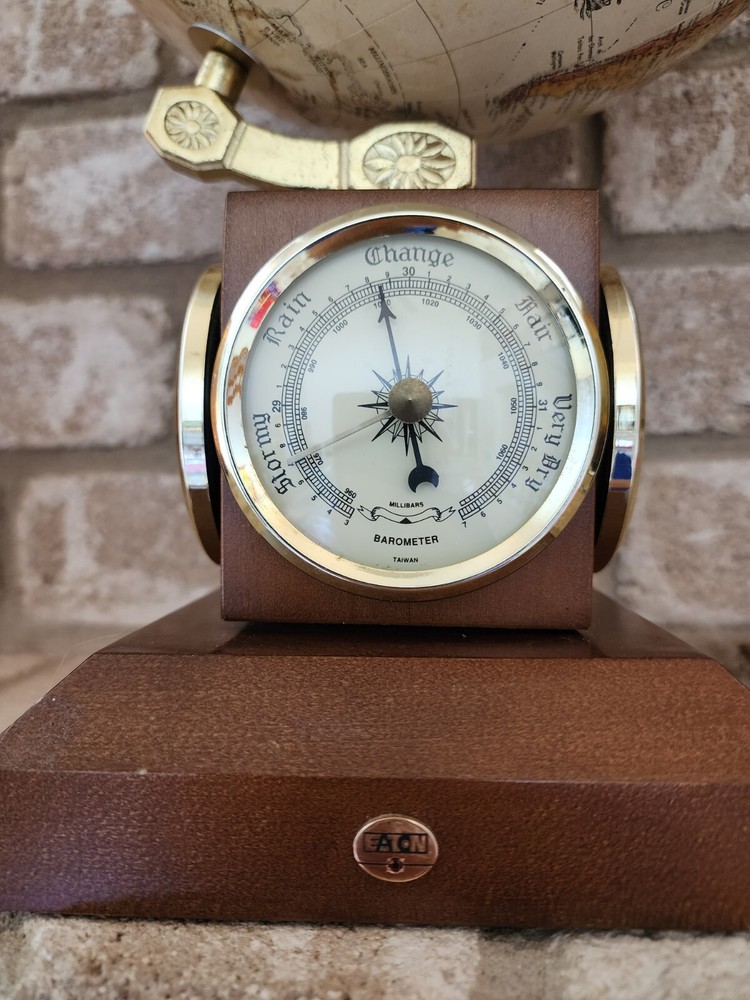 Vintage Replogle Globe Weather Thermometer Barometer Hygrometer Fedex