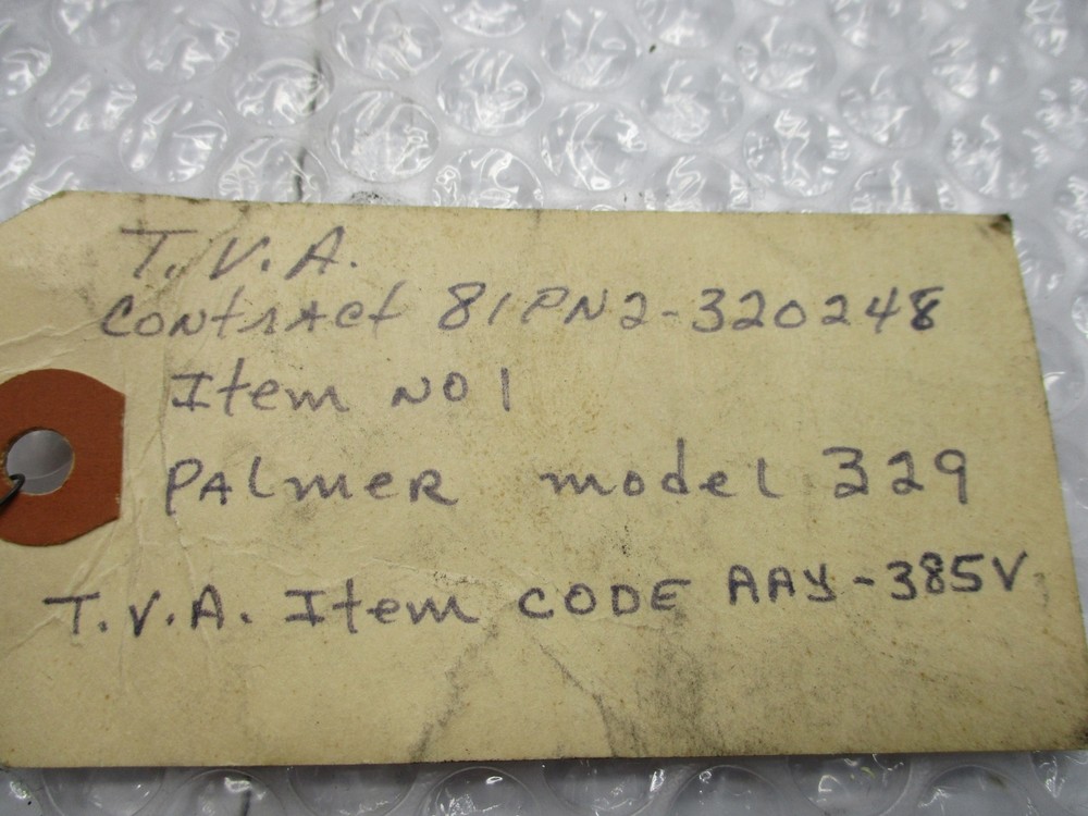 PALMER 329 FLOWMETER 0-110 NSNP