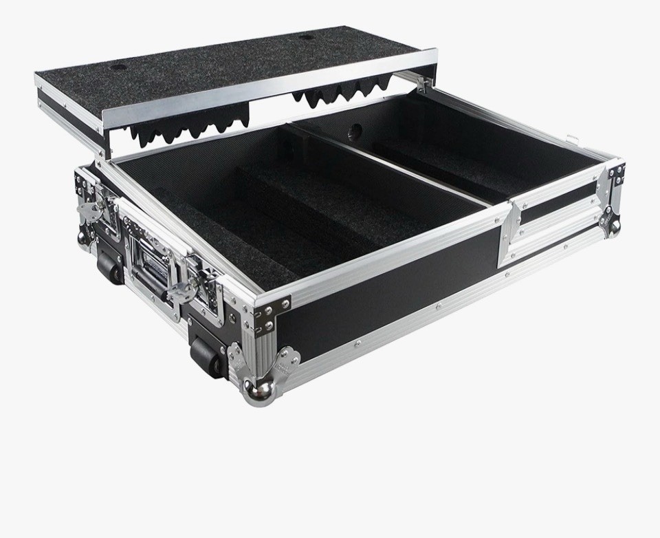 Flight Case for Mixer, Turntable, Controller, Rane Compatible, Black/Silver