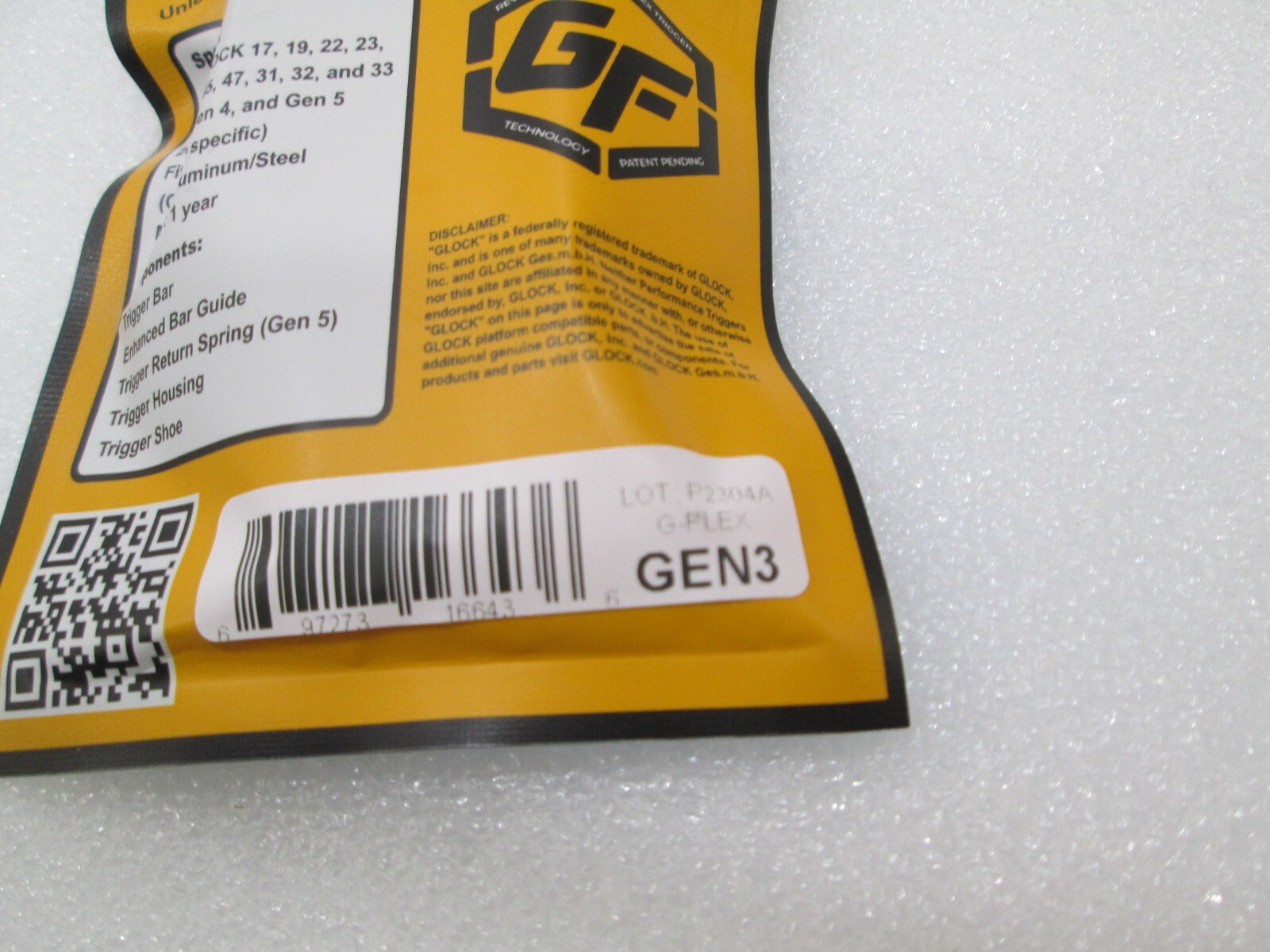 G-Flex (fits Gen 3 Glock only) Reflex Trigger 17 19 22 23 26 27 19X 45 47 31