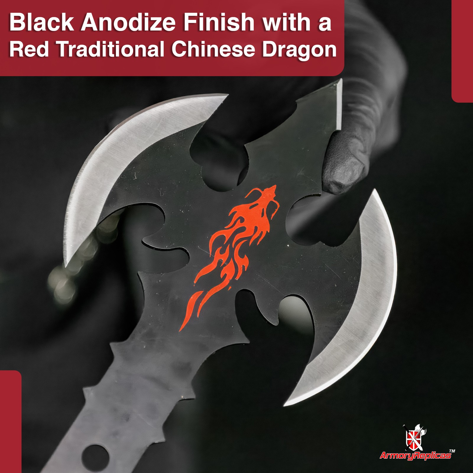 Dragon’s Mighty Fury Triple Edged Throwing Axe Tactical Stainless Steel Hatchet