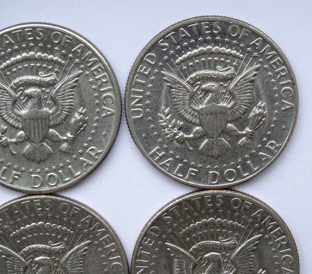 CLAD KENNEDY HALF DOLLAR COINS LOT 4 MIXED DATES / FS / DS4AC