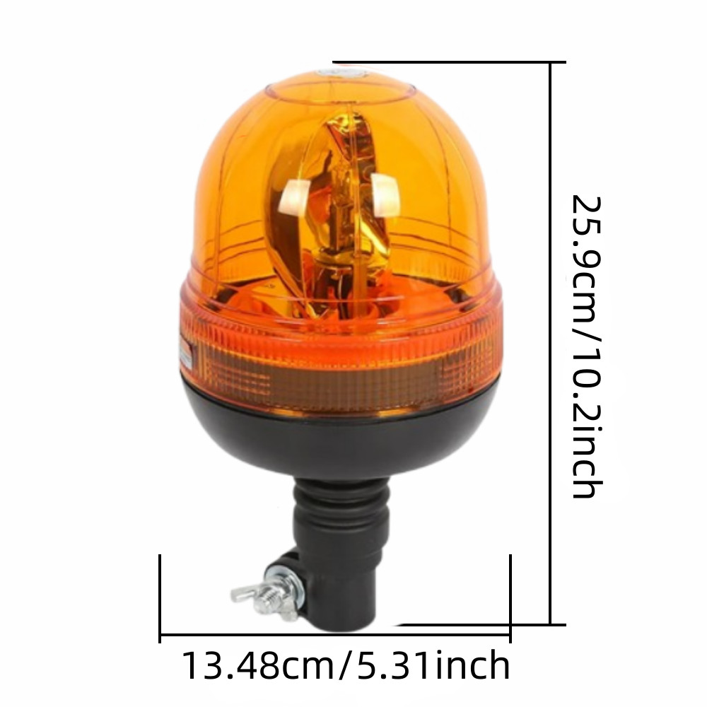 Halogen Rotating Flashing Beacon Flexible DIN Pole Mount Tractor Warning Light