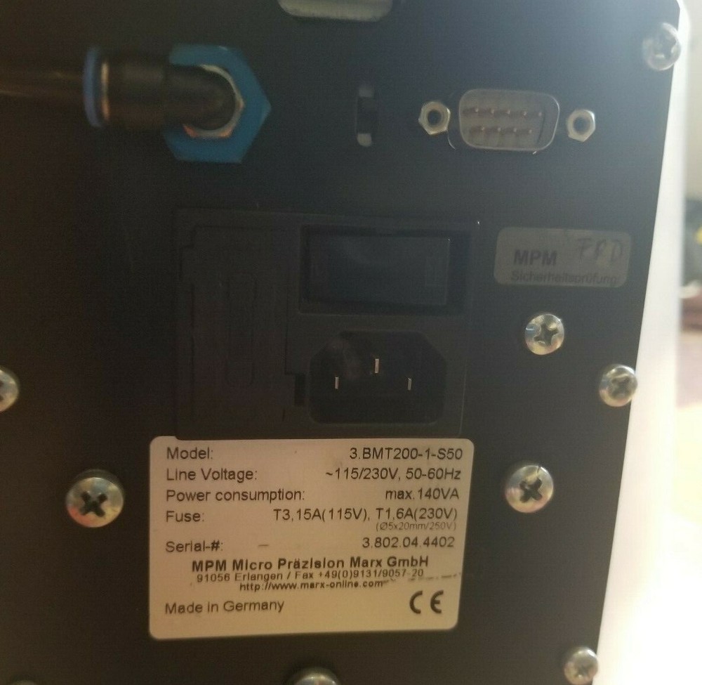 MPM Micro Prazision Marx GmbH Balancer Model #: 3.BMT200-1-S50