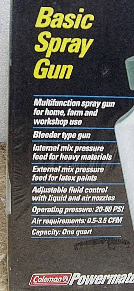 Brand New Coleman Powermate #010-00125SP Basic Spray Gun