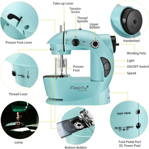 Mini Sewing Machine with Extension Table, Dual Speed Portable Sewing Machine for