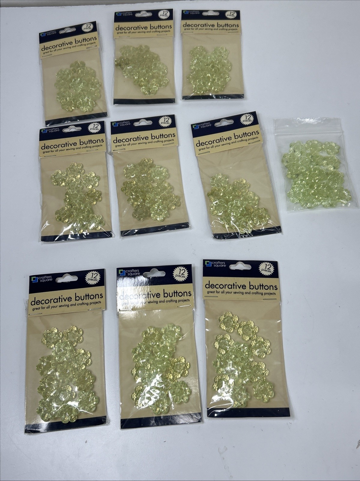 Crafters Square Buttons Lot Flower Sewing Jewelry Craft Marble Acrylic Plastic