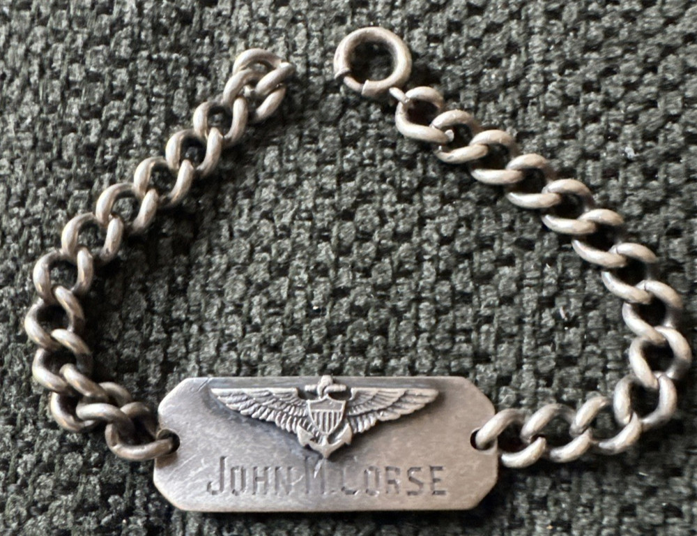 WWII US Navy Pilot’s ID Bracelet-Name & Serial Number
