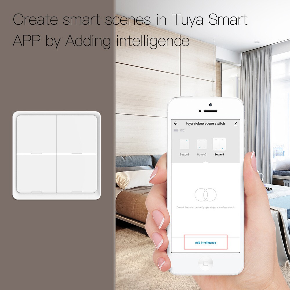 MOES Tuya ZigBee Wireless 12 Scene Smart Switch Push Button APP Remote Control