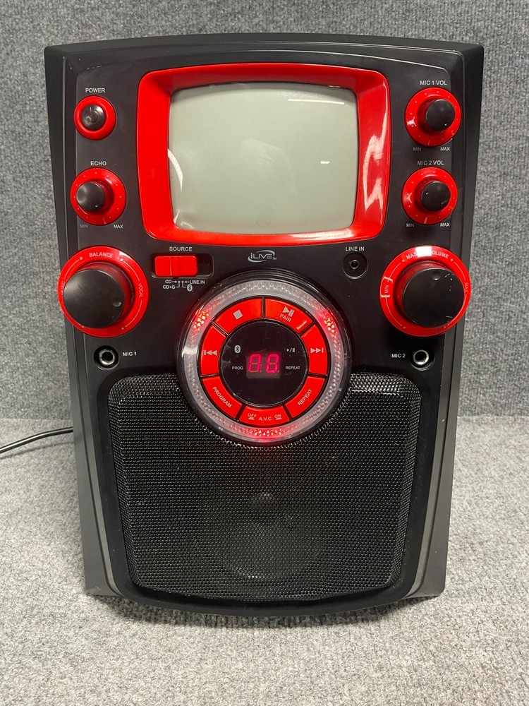 iLive IJMB484B Bluetooth Karaoke Party Machine Wireless Built-in Speaker