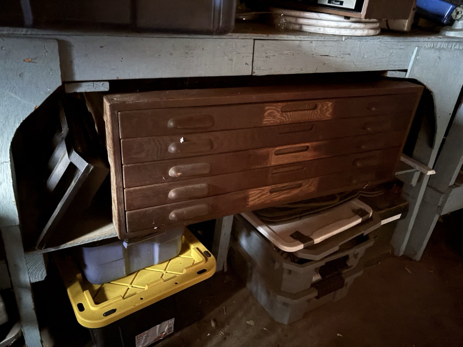 Vintage Hamilton Oak Flat Arhitect Map Blueprint Chest Of Drawers