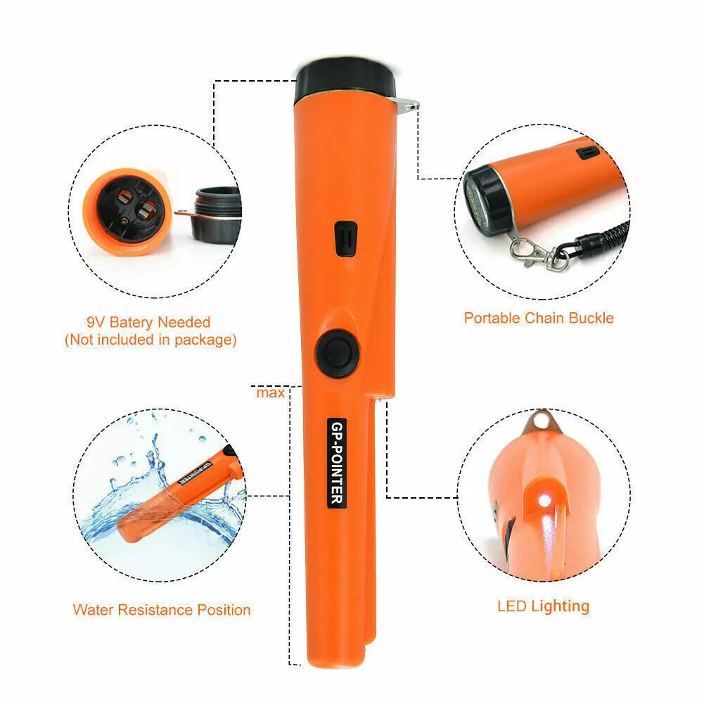 Waterproof Metal Detector Pinpointer - Handheld Sensitive Probe for Gold Jewelry