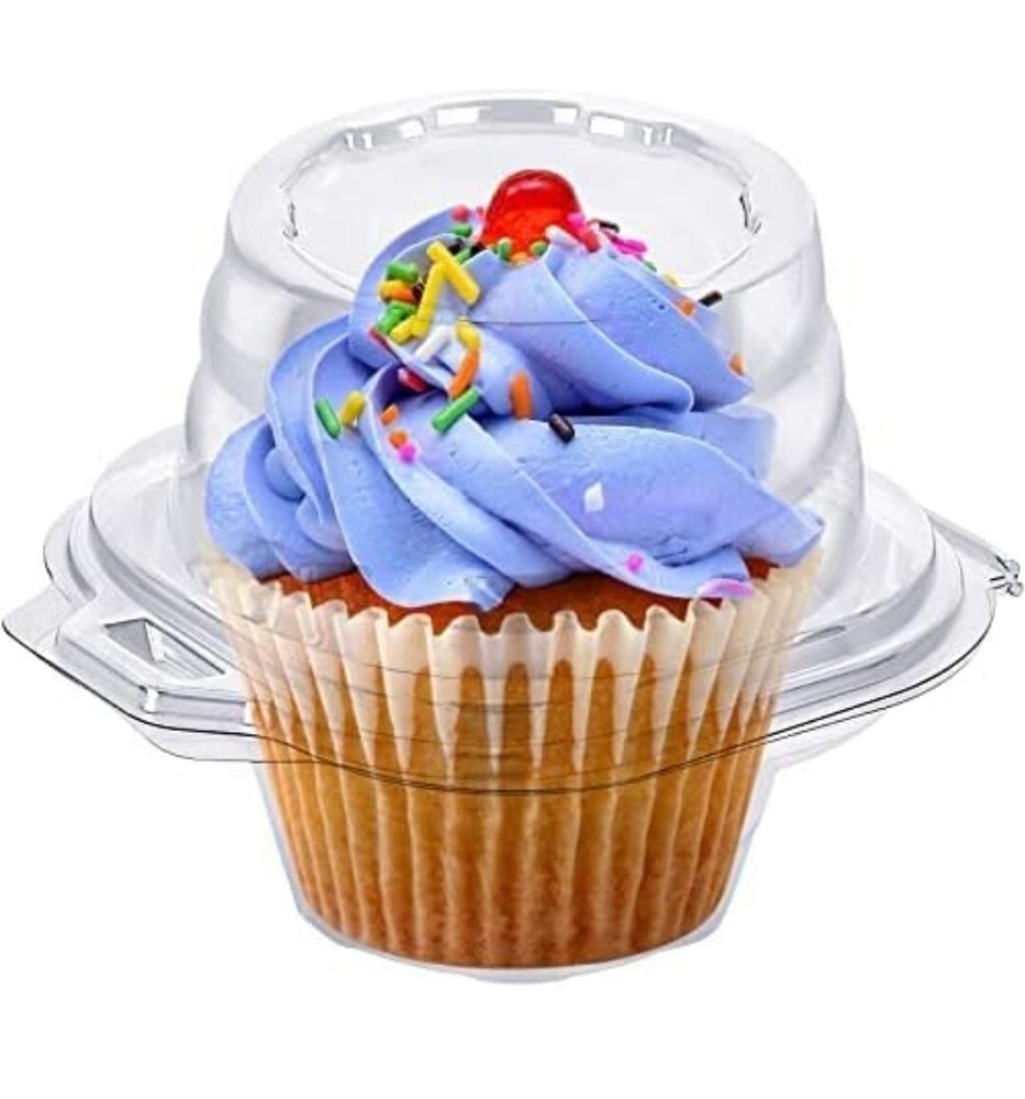 11 Pack Cupcake Containers Single Disposable Plastic Dome Holders Cake Boxes Cup