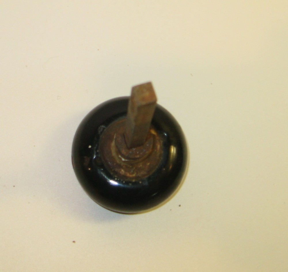 VINTAGE BLACK PORCELAIN DOORKNOBS 2-1/4" DIAMETER