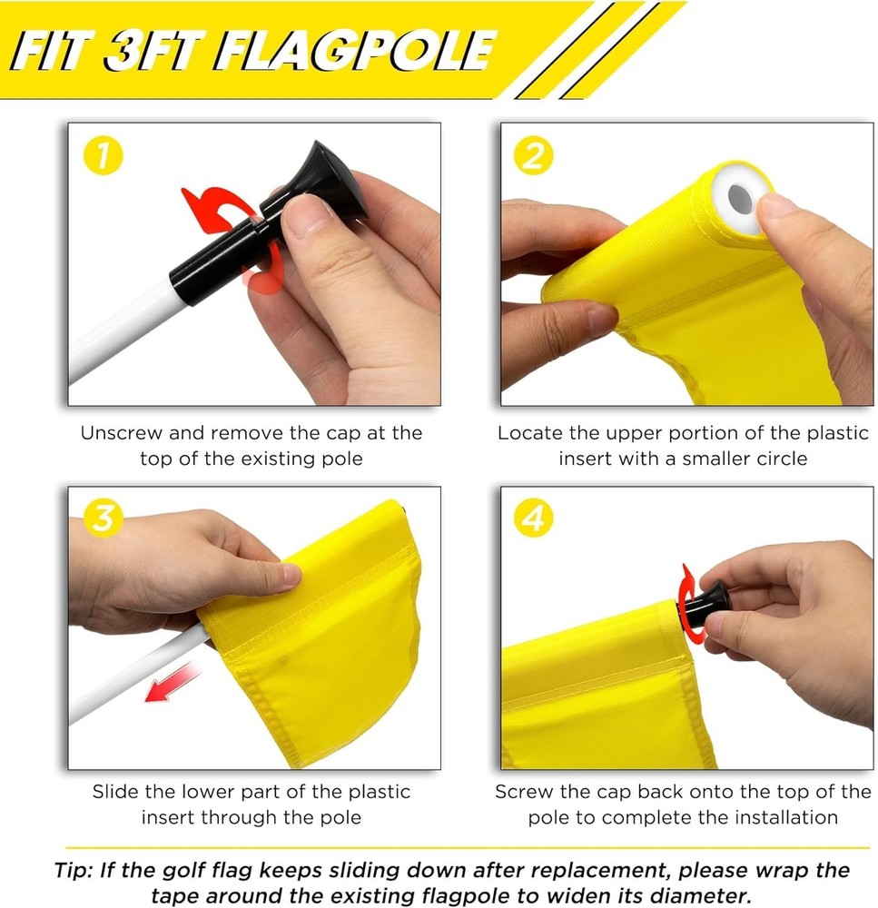 Solid Golf Flag All 8x6 Inch - 420D Nylon, Tube Inserted - Mini Putting Green...