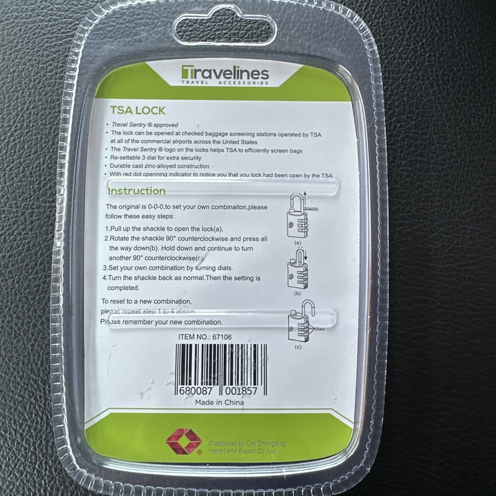 TSA -Accepted Luggage Lock