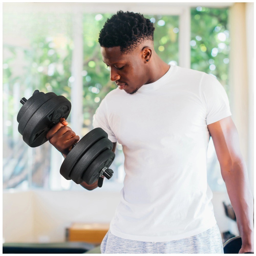 Barbell 50 lb Adjustable Vinyl Dumbbell Set