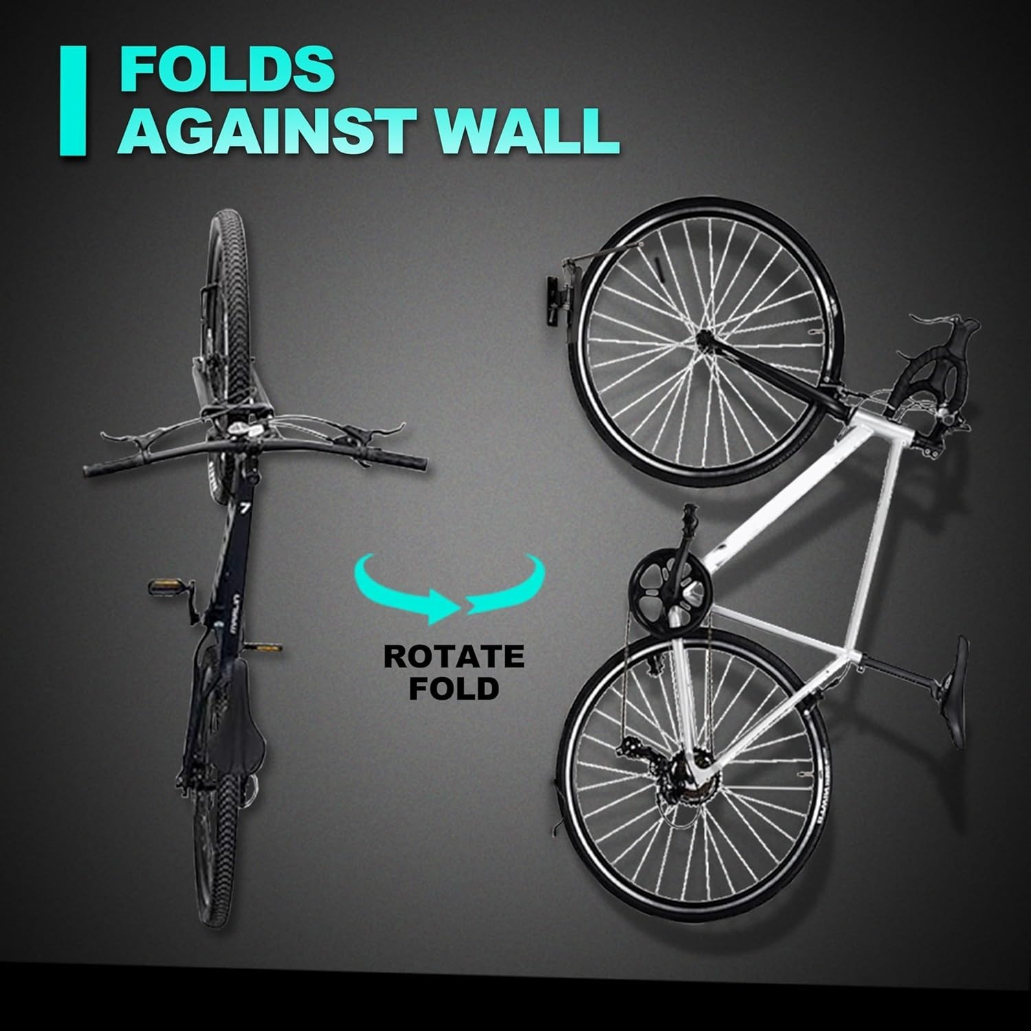 2 Pack - Swivel Bike Rack Garage Wall Mount, Bike Hangers for Garage, BRAND NEW