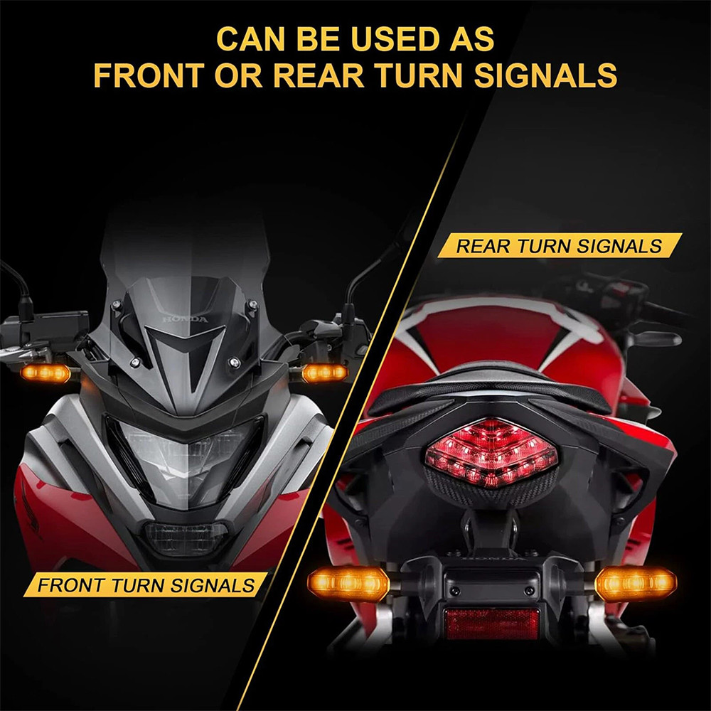 4X Motorcycle Sequential LED Turn Signal Blinker Light Indicator Amber Universal