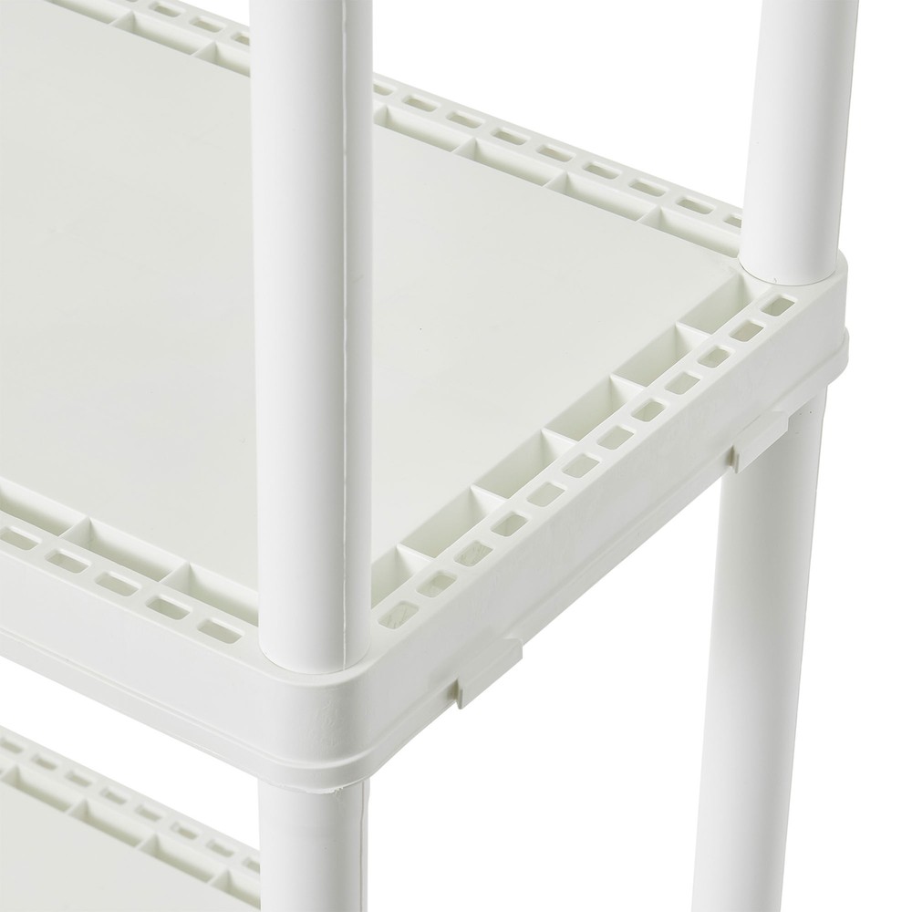 Gracious Living 4 Shelf Fixed Height Light Duty Storage Unit, White (3 Pack)