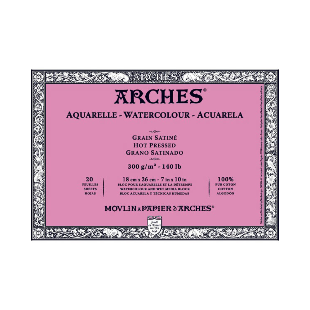 Arches Block 140Lb Hot Press 12X16
