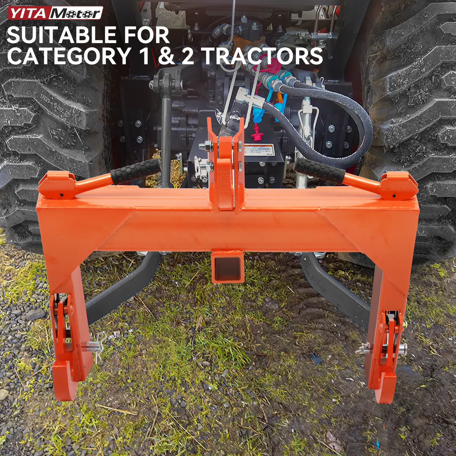 3 Pt Quick Hitch Adapter For Category 1 & 2 W/ Adjustable Bolt Tractor 3000lb