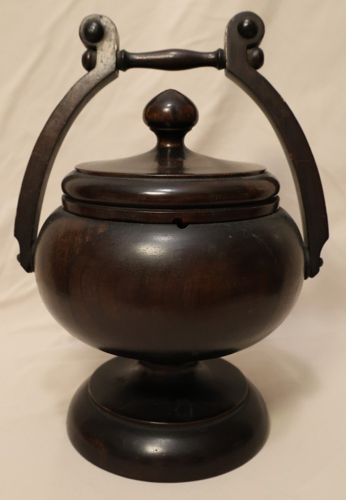 Antique Large Treenware Wooden Serving Vessel / Tureen with Handle