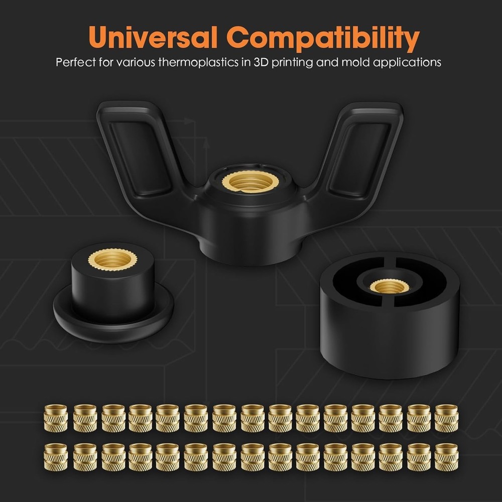 Heat-Set Threaded Inserts, M3 Heat Set Insert for 3D Printing Components and ...