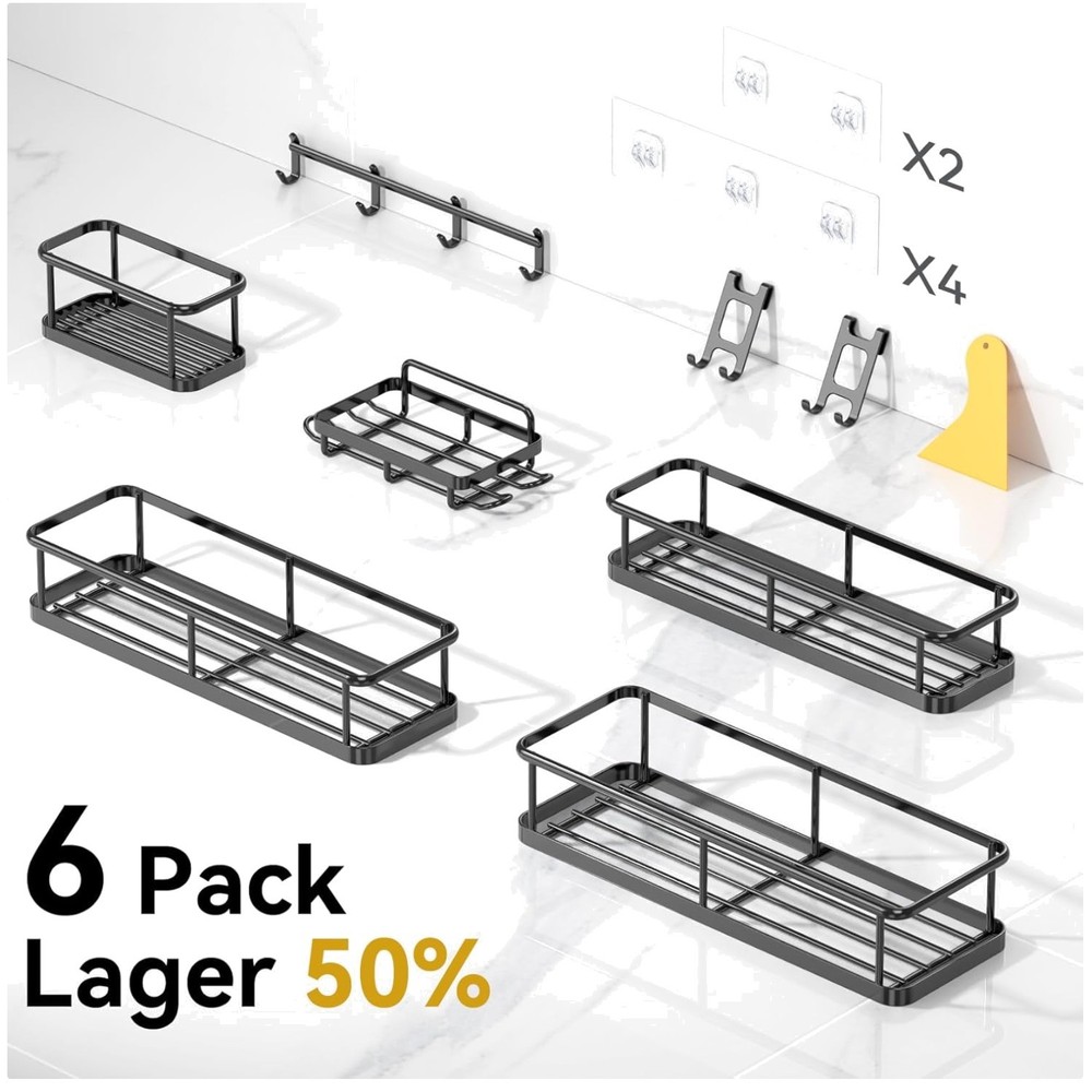 6-Piece Large Capacity Shower Caddy Set