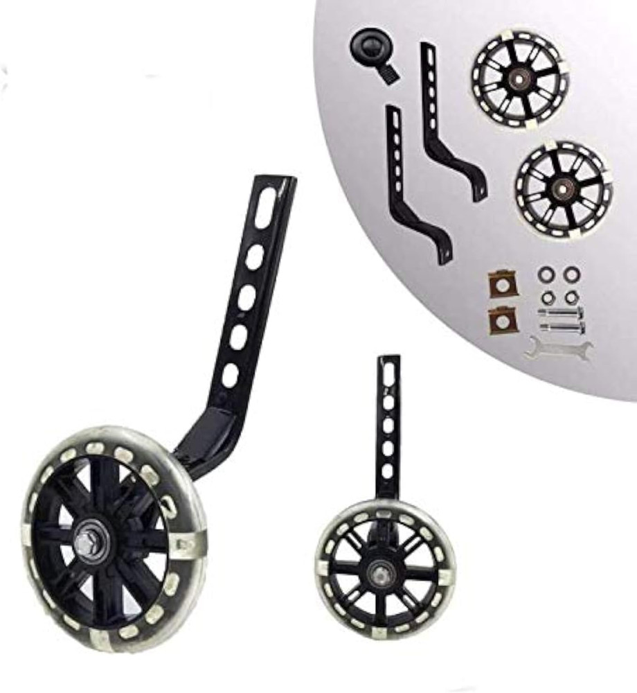 Training Wheels Flash Mute Wheel Bicycle Stabiliser Mounted Kit Compatible for B