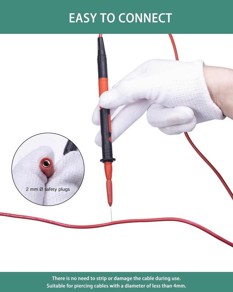 BOCEUC Electrical Back Probe Needles, 8pcs Kit Black, Red