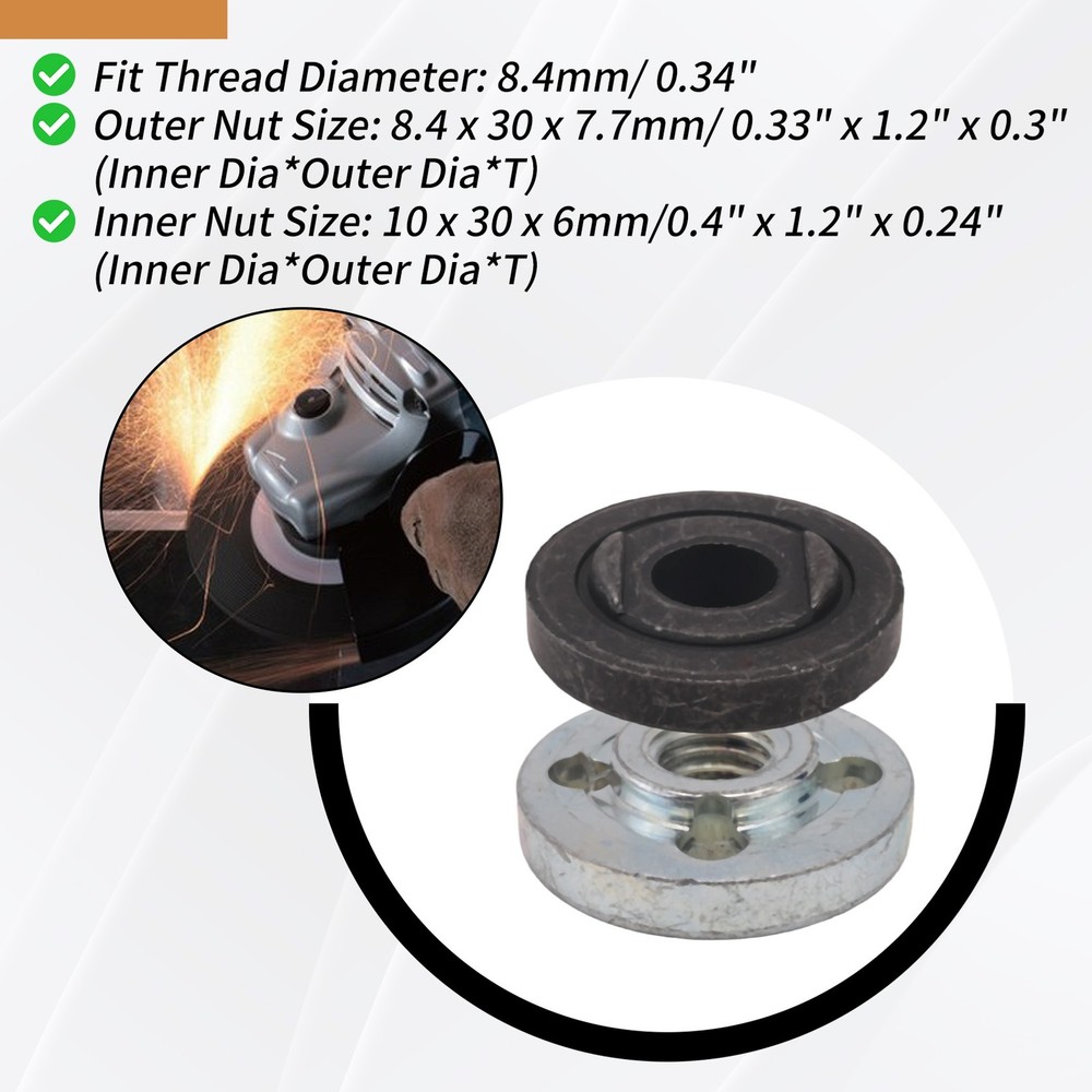 2Pcs Replacement Angle Grinder Part Inner Outer Flange for 9523 T8G73182