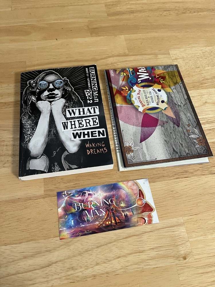 Burning Man 2022 Ticket Stub + Event Booklet & Map