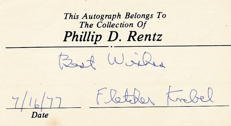 Fletcher Knebel- Signed Card