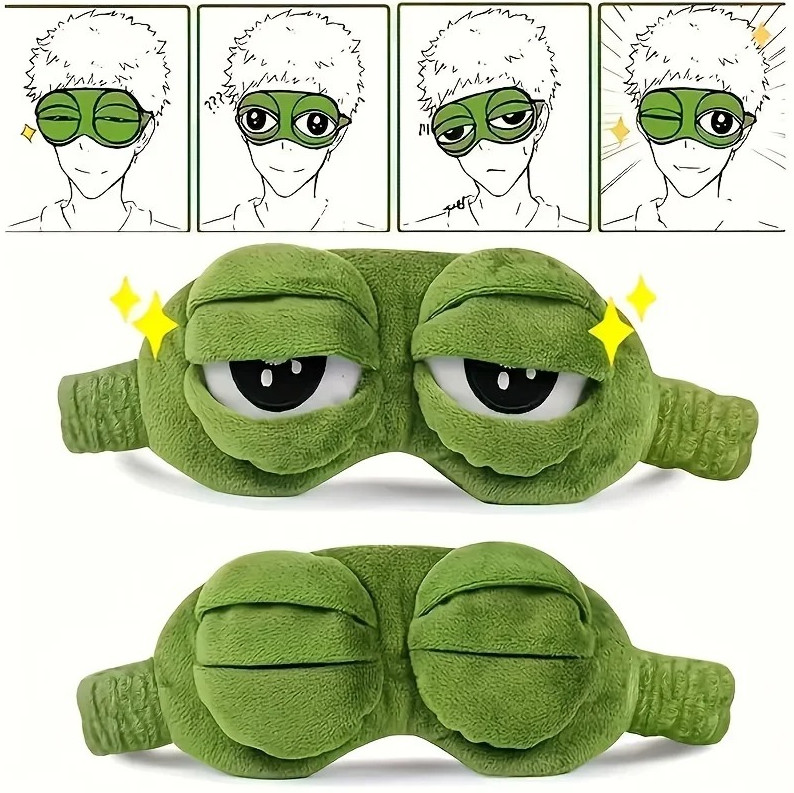1 pc 3D Sad Frog Sleep Mask Soft Eye Shade Blindfold for Travel Men Women NEW