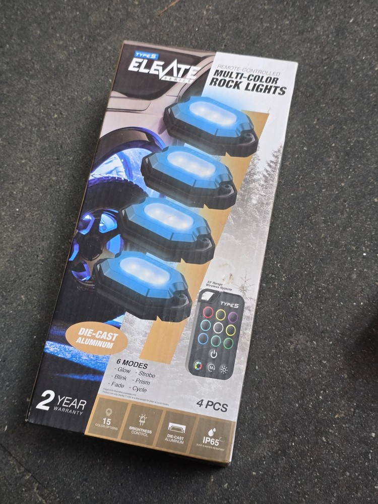 🔅TYPE S - Elevate Multicolor LED Rock Lights * 4 Pk Remote-Control NEW