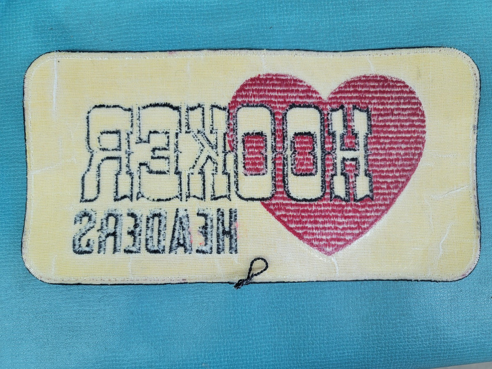 VINTAGE NOS LARGE 9"+ HOOKER HEADERS EMBROIDERED JACKET BACK PATCH 1970'S