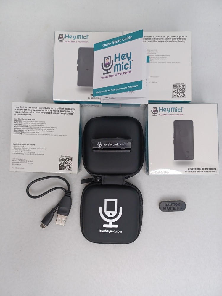 Hey Mic! Bluetooth Microphone: iPhone, Android, PC Mac Audio/Video Record - READ