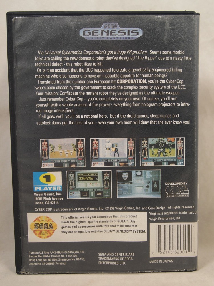 Cyber-Cop (SEGA Genesis) Authentic BOX ONLY