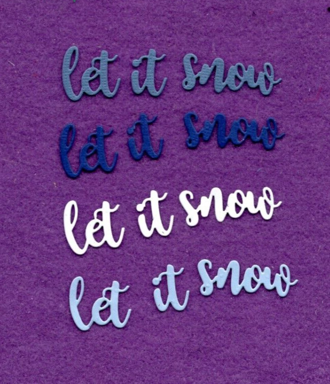 LET IT SNOW # 10 die cuts scrapbook cards