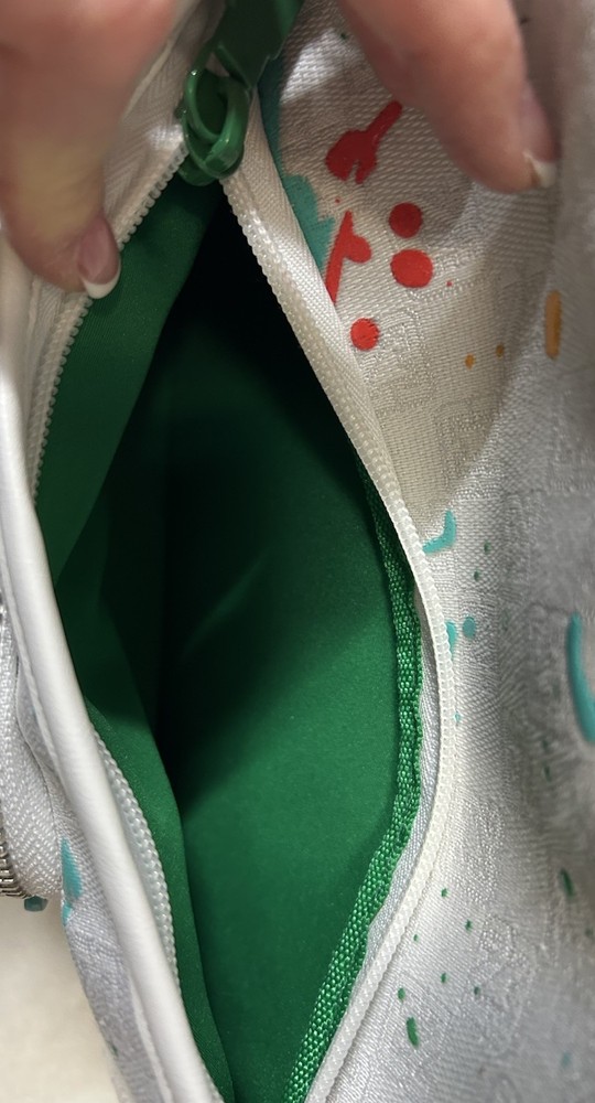 Jordan Paint Splatter Crossbody Bag White Multicolor Adjustable Strap Pockets