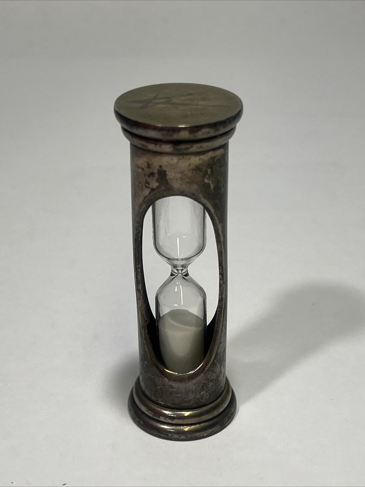 3 5/8" BRASS 2 MINUTE 45 SECOND EGG TIMER HOURGLASS