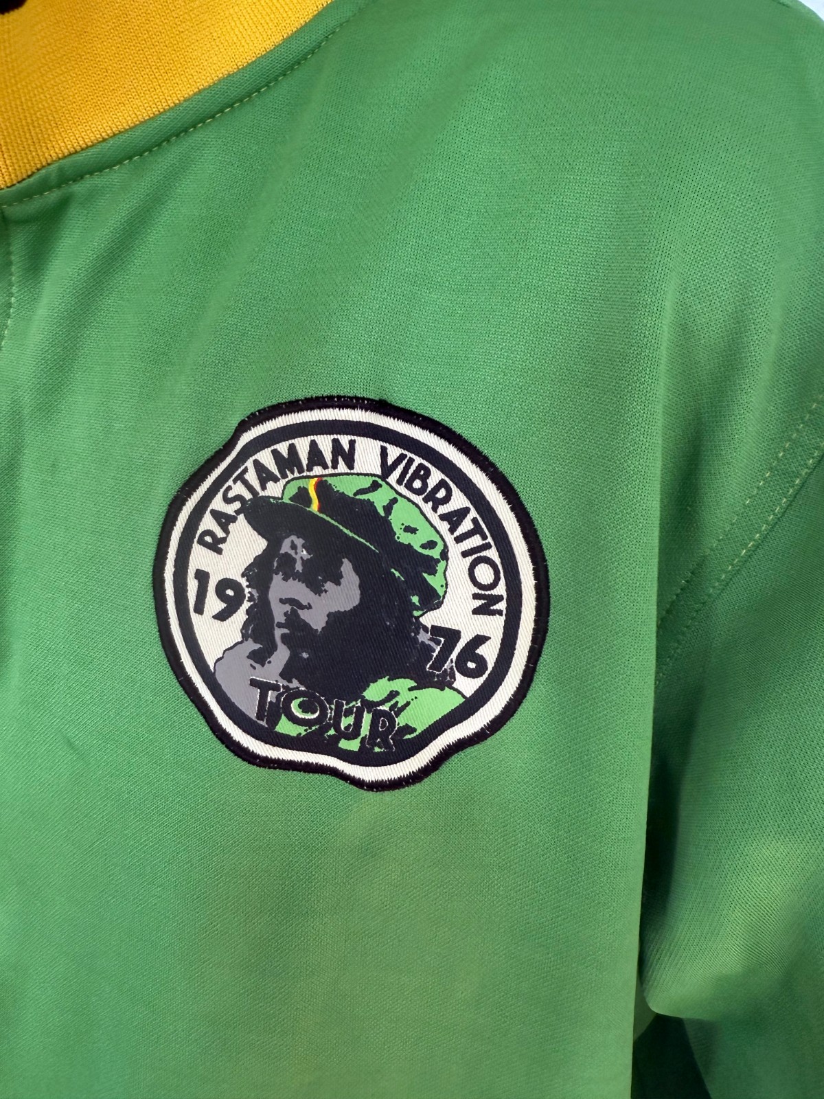 BOB MARLEY & the WAILERS RASTAMAN CATCH A FIRE GREEN JACKET VIBRATION TOUR SZ XL