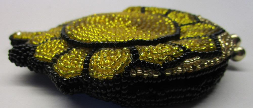 Vintage Turtle Tortoise Shaped Beaded Change Purse