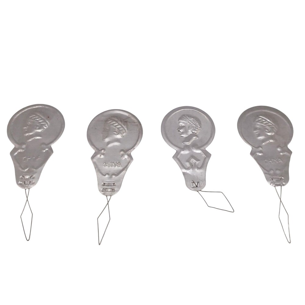 4 pcs Metal Wire Needle Threader Silver Hand Sewing Stitch Insertion Tool 1.7"